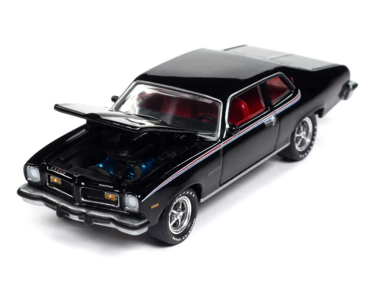 1974 Pontiac GTO Starlight Black with Red Interior "Muscle Cars USA" Series 1/64 Diecast Model Car by Johnny Lightning